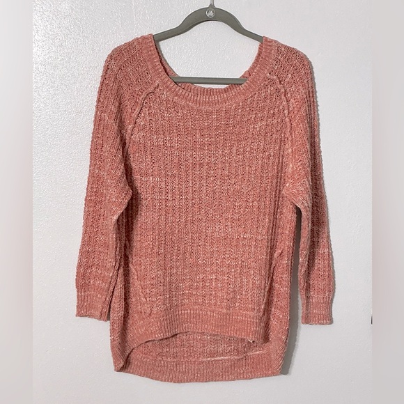 FREE PEOPLE Star Dune Sweater S 21” p2p Blush Coral $78 Retail EUC - Picture 5 of 10